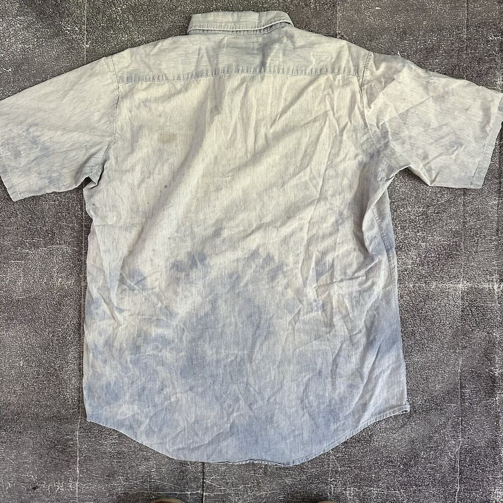 Men's Vintage 90's Roebucks USA Light Blue White Button Up Western Shirt Sz L - Picture 4 of 5